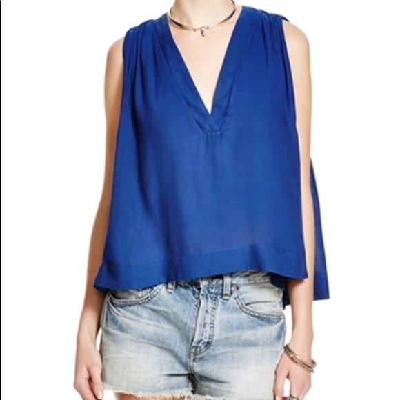 Free People Women's Pintucked Ruffled High Low Tunic,Black,V-Neck,Flowy,Size XS - Picture 2 of 11